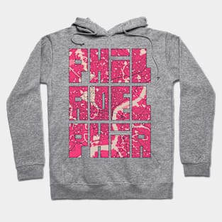 Philadelphia, Pennsylvania, USA City Map Typography - Blossom Hoodie